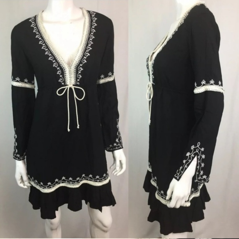 Moda international embroidered  tunic dress